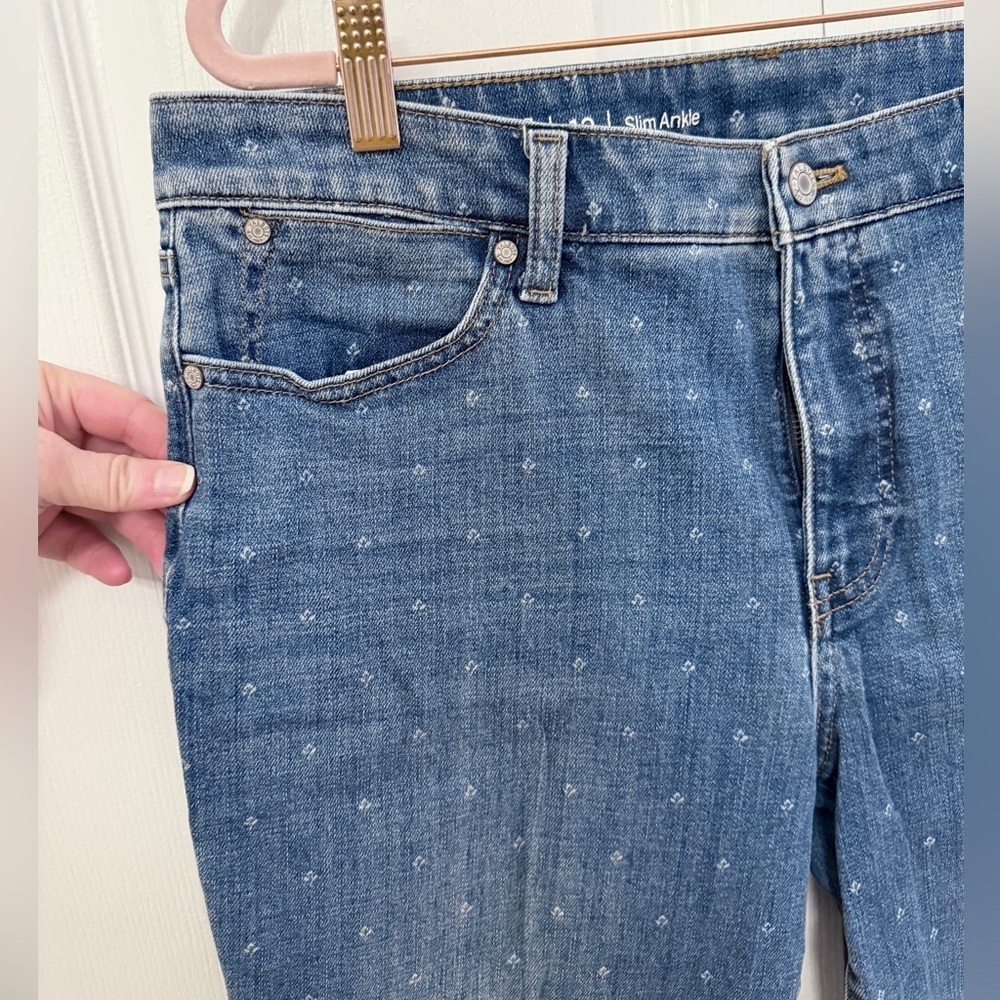 Talbots Dot Print Slim Ankle Jeans 12 - Picture 4 of 7